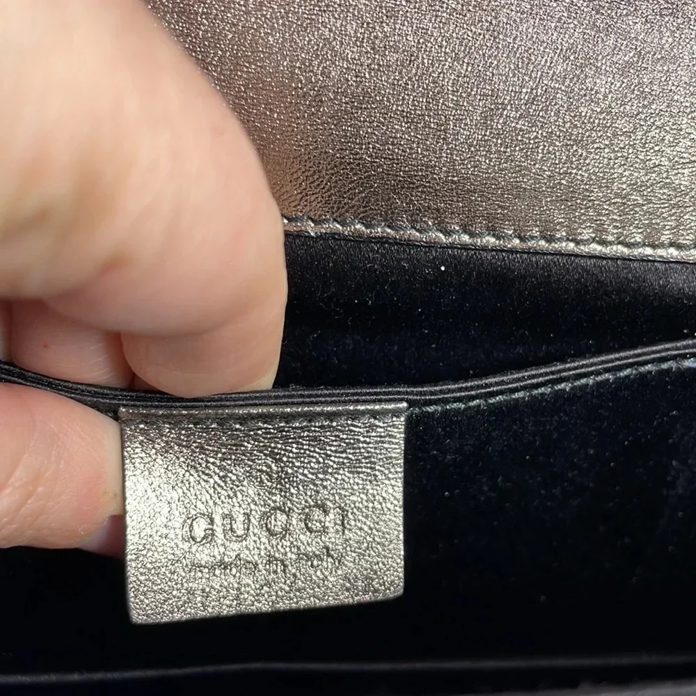 GUCCI Wallet Women's Gold Bronze Folding Magnetic Closure Dust Bag - Picture 16 of 16